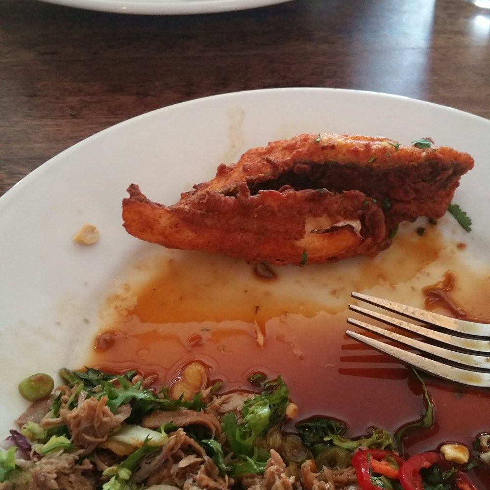 The Crown and Sceptre - Duck salad and some sea bass. - Gastropubs Near Me - London, XGL
