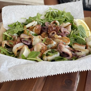 What The Fish Rolls - Grilled Calamari salad - Seafood Near Me - Tavernier, Florida What The Fish Rolls - Grilled Calamari salad - Seafood Near Me - Tavernier, Florida