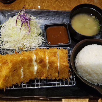 Mr.Tonkatsu - Pork with cheese Katsu! Yummy! Comes with cabbage salad, rice, miso soup, Katsu sauce and of course pork Katsu with cheese - Japanese Near Me - Toronto, Ontario Mr.Tonkatsu - Pork with cheese Katsu! Yummy! Comes with cabbage salad, rice, miso soup, Katsu sauce and of course pork Katsu with cheese - Japanese Near Me - Toronto, Ontario