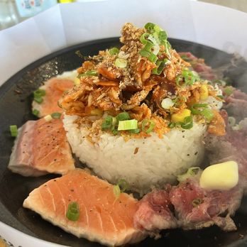 Tao‘s Fresh - Sizzling Salmon Beef Rice (with extra kimchi and an egg) - Asian Fusion Near Me - Newark, California Tao‘s Fresh - Sizzling Salmon Beef Rice (with extra kimchi and an egg) - Asian Fusion Near Me - Newark, California