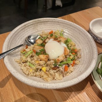 Judy's Bay - Scallop fried rice with poached egg - Seafood Near Me - Cambridge, Massachusetts Judy's Bay - Scallop fried rice with poached egg - Seafood Near Me - Cambridge, Massachusetts