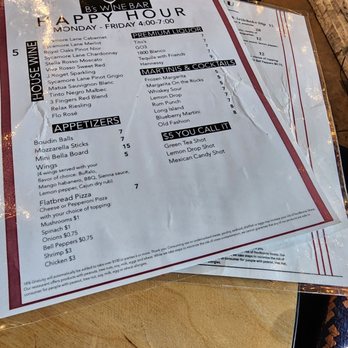 B's Wine Bar - Menu - Wine Bars Near Me - Missouri City, Texas
