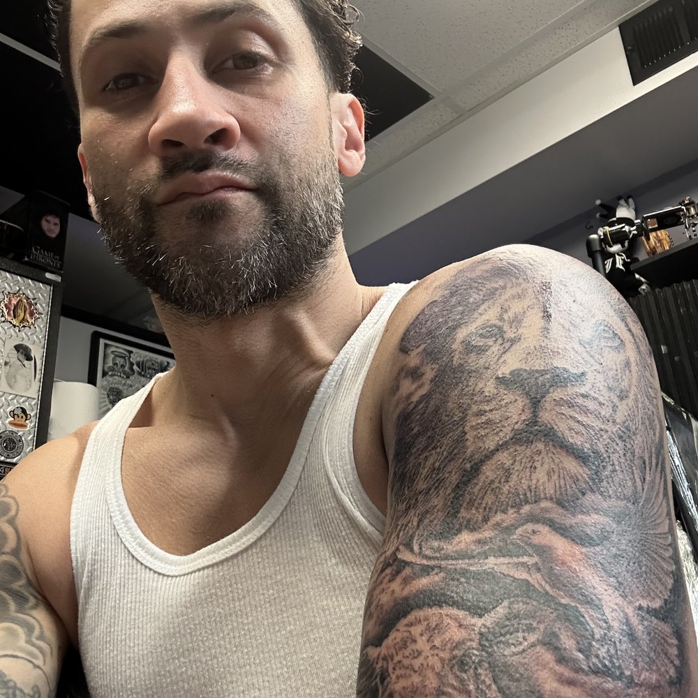 Blackwork Tattoo Studio - Left half sleeve tattoo by Ses black work tatto - Tattoo Near Me - Little Falls, New Jersey Blackwork Tattoo Studio - Left half sleeve tattoo by Ses black work tatto - Tattoo Near Me - Little Falls, New Jersey