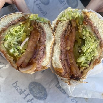 Two Sons' Sandwiches - Mongolian Monster Sandwich on Dutch crunch - Sandwiches Near Me - San Francisco, California Two Sons' Sandwiches - Mongolian Monster Sandwich on Dutch crunch - Sandwiches Near Me - San Francisco, California