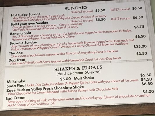 Menu photo 3 Zoe's Ice Cream Barn Lagrangeville, NY