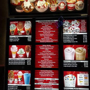 Bruster's Real Ice Cream - Menu with flavors in the middle - Ice Cream & Frozen Yogurt Near Me - Glendale, Arizona