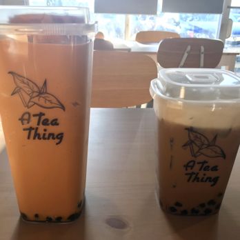 A Tea Thing - Large tornado Thai tea with boba and regular coconut cream Viet coffee with boba. - Coffee & Tea Near Me - Reseda, California