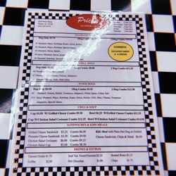 Price’s - Menu