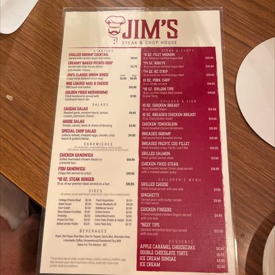 Menu photo 5 Jim's Steak and Chop House Pittsburg, KS Menu photo 5 Jim's Steak and Chop House Pittsburg, KS