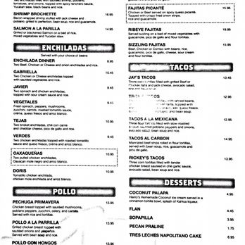Anamia's Tex Mex - New menu scanned on September 14, 2016 - Mexican Near Me - Flower Mound, Texas