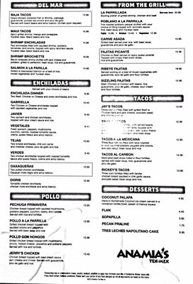 Menu photo 8 Anamia's Tex Mex Flower Mound, TX