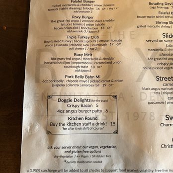 Roxy on Broadway - Sandwich menu - Music Venues Near Me - Denver, Colorado