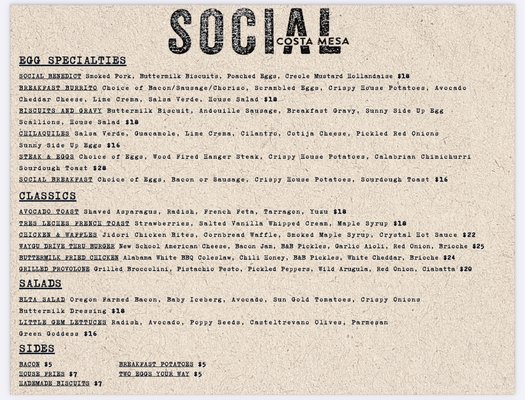 Menu photo 8 Social Costa Mesa, CA