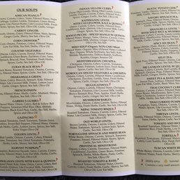 Menu of soups 3.5.18 Menu of soups 3.5.18