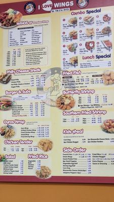 Menu photo 1 I Love Wings Lawrenceville, GA