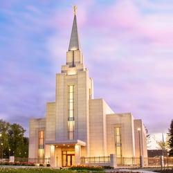 The Church of Jesus Christ of Latter-day Saints - From the front of the temple, out on the lawn.