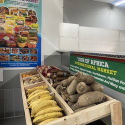 Tour of Africa International market - Plantain, yam, Fresh cassava, onion etc