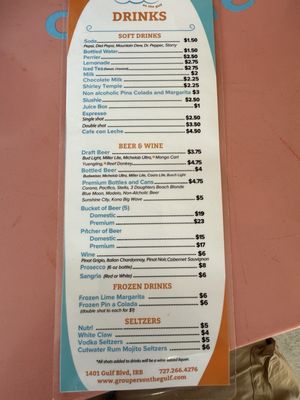 Menu photo 1 Groupers On The Gulf Indian Rocks Beach, FL
