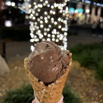 Strachan's Ice Cream & Desserts - chocolate small scoop in a waffle cone - Ice Cream & Frozen Yogurt Near Me - Dunedin, Florida Strachan's Ice Cream & Desserts - chocolate small scoop in a waffle cone - Ice Cream & Frozen Yogurt Near Me - Dunedin, Florida