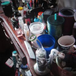 All County Evictions - Here is the table of drug smoking items that Amanda left after the eviction.