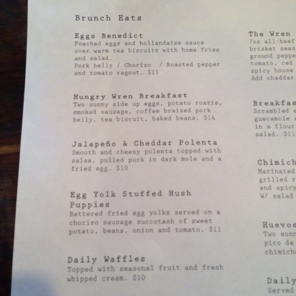 The Wren - Menu 1/2 - Bars Near Me - Toronto, Ontario The Wren - Menu 1/2 - Bars Near Me - Toronto, Ontario