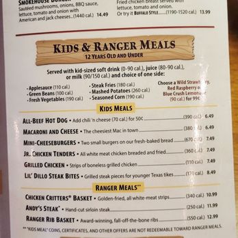 Texas Roadhouse - Da menu as of May 19, 2026 - Steakhouses Near Me - Irving, Texas
