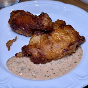 Alta Via Market Square - Pickle-Brined Fried Chicken - thigh & drum, buttermilk-dill pickle brine, AV "special" sauce - Italian Near Me - Pittsburgh, Pennsylvania Alta Via Market Square - Pickle-Brined Fried Chicken - thigh & drum, buttermilk-dill pickle brine, AV "special" sauce - Italian Near Me - Pittsburgh, Pennsylvania