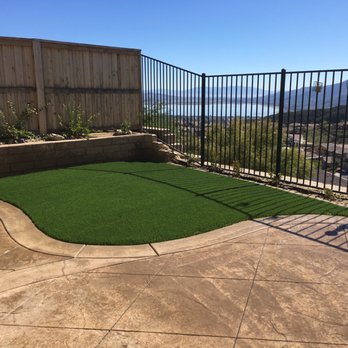 Padilla's Landscape Service - Stamped concrete with artificial turf - Landscaping Near Me - Norco, California