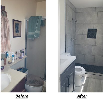 Bathroom Remodels - Looking for a bathroom transformation? I deliver stunning, budget-friendly remodels right here in your community! As a locally and veteran-owned business, I tackle projects of all sizes—no job too big or small. Let’s create a space you’ll love, while supporting a business that cares about quality and value! Bathroom Remodels - Looking for a bathroom transformation? I deliver stunning, budget-friendly remodels right here in your community! As a locally and veteran-owned business, I tackle projects of all sizes—no job too big or small. Let’s create a space you’ll love, while supporting a business that cares about quality and value!