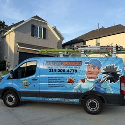 Dryer Vent Superheroes - The van that showed up at our house to do the dryer vent cleaning.