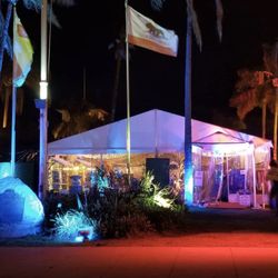 Santa Barbara Twilight Holiday Market - Twilight holiday market facade at night (Photo credit to @twilightholidaymarket on Instagram)