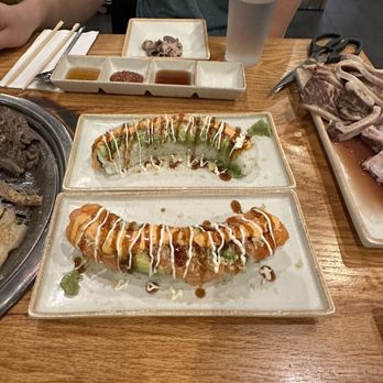 The Meat Bros - Korean BBQ - a large platter of meats and sushies - Korean Near Me - Fort Lee, New Jersey The Meat Bros - Korean BBQ - a large platter of meats and sushies - Korean Near Me - Fort Lee, New Jersey