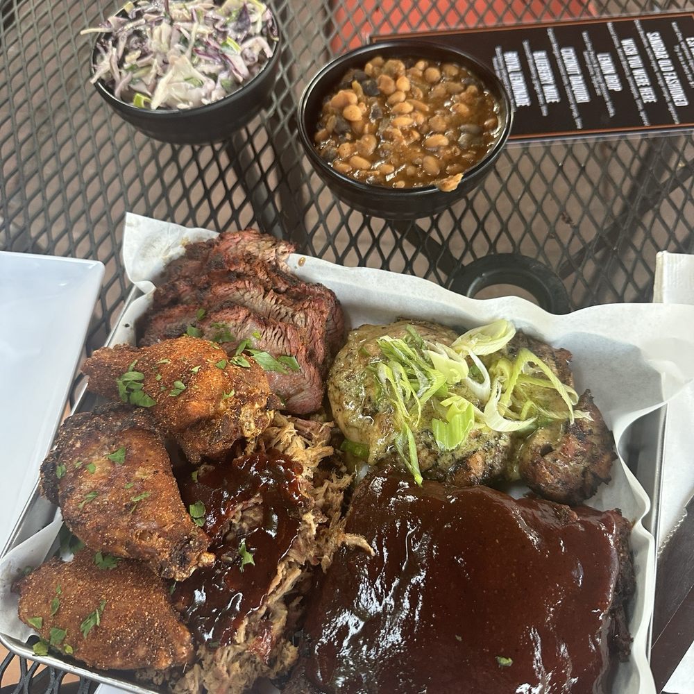Sandbar BBQ - Ordered the Baby Sweats platter. - Barbeque Near Me - Sandy, Oregon Sandbar BBQ - Ordered the Baby Sweats platter. - Barbeque Near Me - Sandy, Oregon
