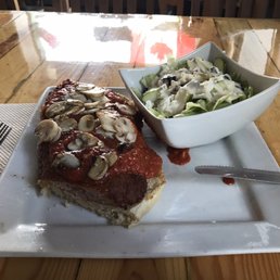 Raw pork schnitzel and dismal salad Raw pork schnitzel and dismal salad
