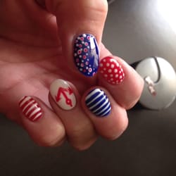 emma faye, a nail spa - My nautical nails done by Mrs Emma.