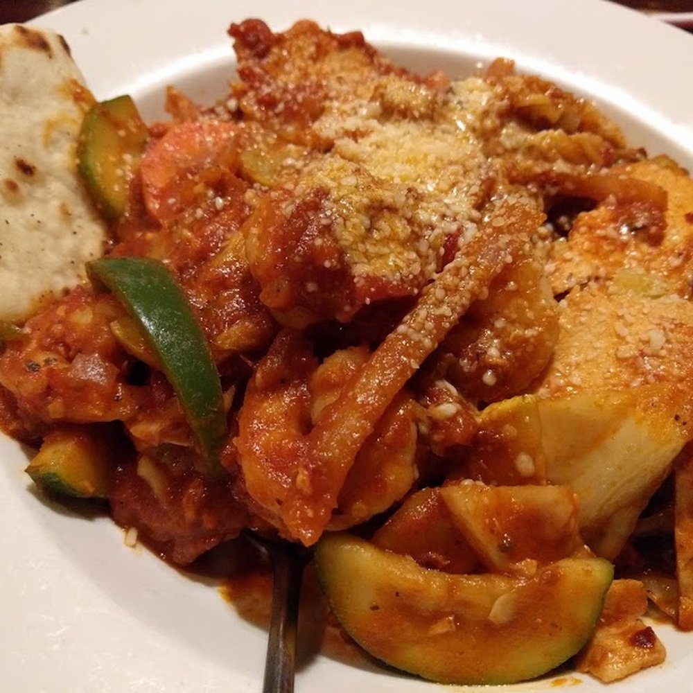 Saints & Scholars Pub - Shrimp & Chicken Marinara w/ Seasonal Veggies & Marinara over Angel Hair Pasta...so good! - Irish Pub Near Me - Raleigh, North Carolina Saints & Scholars Pub - Shrimp & Chicken Marinara w/ Seasonal Veggies & Marinara over Angel Hair Pasta...so good! - Irish Pub Near Me - Raleigh, North Carolina