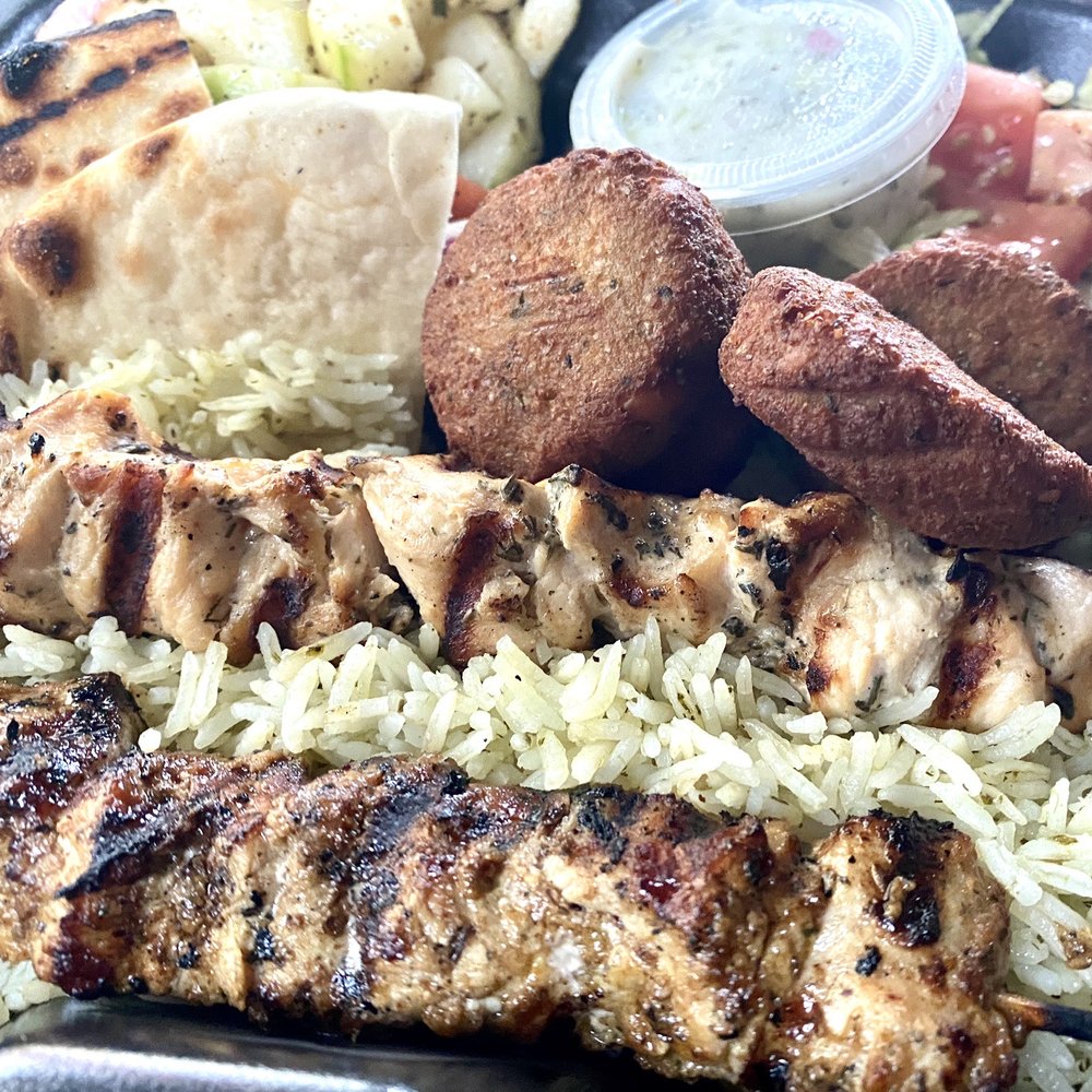 Sticks Kebob Shop - a plate of food - Mediterranean Near Me - Richmond, Virginia Sticks Kebob Shop - a plate of food - Mediterranean Near Me - Richmond, Virginia