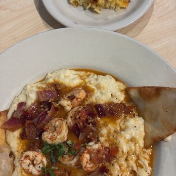 The Toasted Yolk Cafe - Shrimp and Grits and hash brown  casserole - Breakfast & Brunch Near Me - Germantown, Tennessee