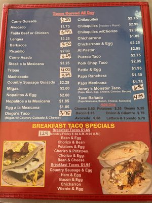 Menu photo 5 Lil Jonnys Taco House San Antonio, TX