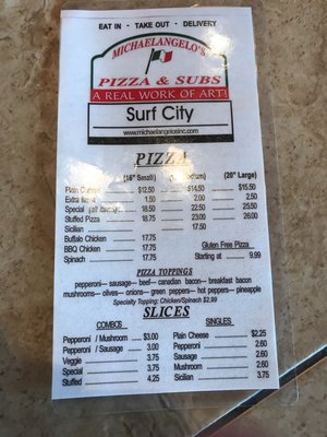 Menu photo 5 Michaelangelos Pizza and Subs Surf City, NC