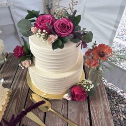 Sunshine and Moons - 2 Tiered wedding cake (8 & 10 inch rounds)