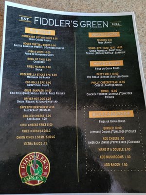 Menu photo 1 Fiddler's Green Fort Huachuca, AZ Menu photo 1 Fiddler's Green Fort Huachuca, AZ