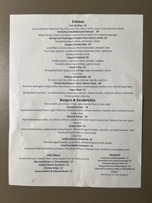 Menu photo 1 Cascadia Restaurant & Bar Tigard, OR Menu photo 1 Cascadia Restaurant & Bar Tigard, OR