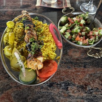 Casbah Cafe - Single Chicken Kabab and Arabic Salad - Middle Eastern Near Me - Jacksonville, Florida Casbah Cafe - Single Chicken Kabab and Arabic Salad - Middle Eastern Near Me - Jacksonville, Florida