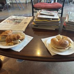 Croissant and bagel sandwiches