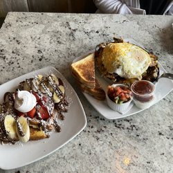 Jessica's Restaurant - Strawberry Banana Nutella French Toast. & Baja Chicken Skillet