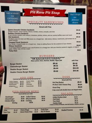 Menu photo 2 Pit Row Pit Stop Livingston, TX