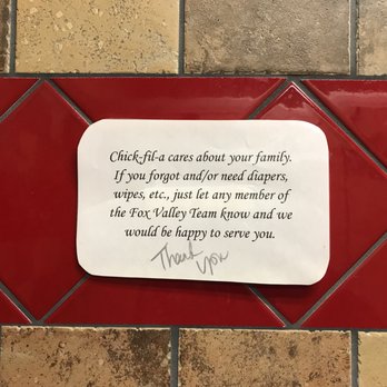 Chick-fil-A - Resonating with the clients they serve. It was such a sweet note to see. I can see how this could definitely help a parent in need! - Fast Food Near Me - Aurora, Illinois Chick-fil-A - Resonating with the clients they serve. It was such a sweet note to see. I can see how this could definitely help a parent in need! - Fast Food Near Me - Aurora, Illinois
