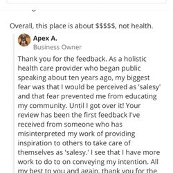 Apex Advanced Medicine - Scharf is a master at gaslighting anyone! She's also the biggest bitch to work for along with Meredith.