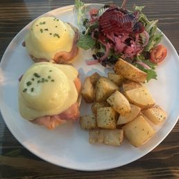 Salmon eggs Benedict Salmon eggs Benedict